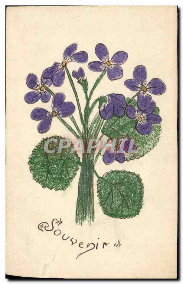 CPA Fantaisie (dessin a la main) Fleurs 
