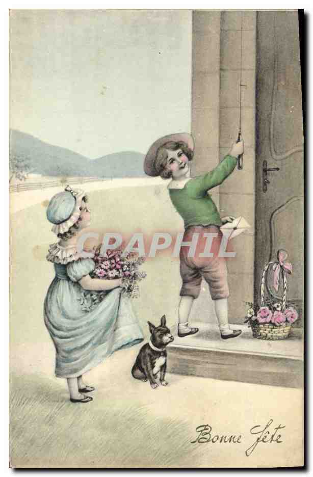 CPA Fantaisie Enfants Chien 