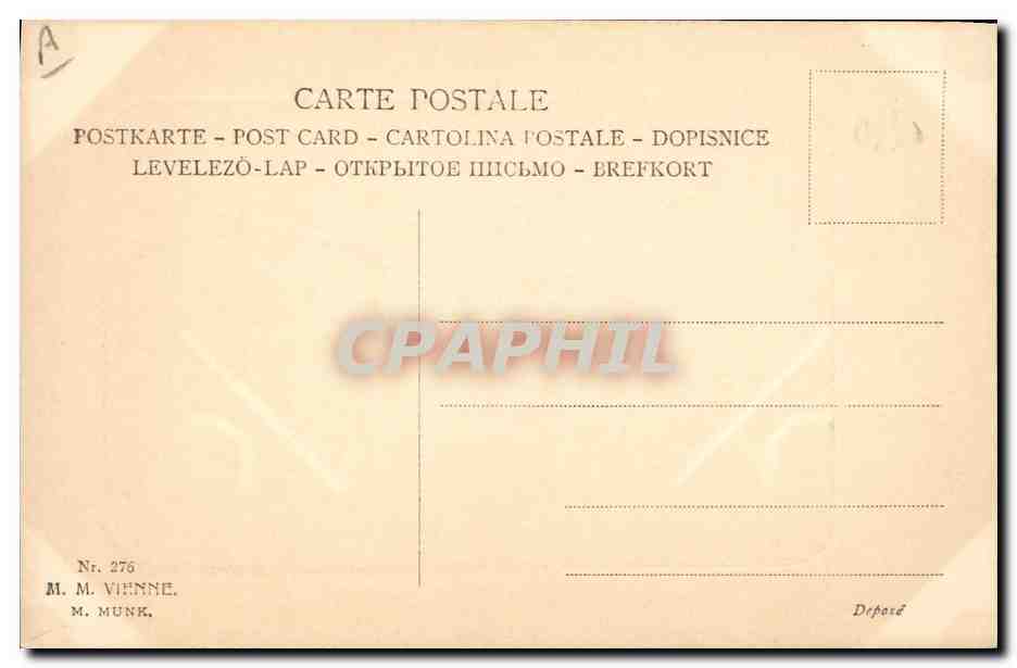 Jeune femme avec bouquet et papillons — M. M. Vienne, n° 276 — Rückseite