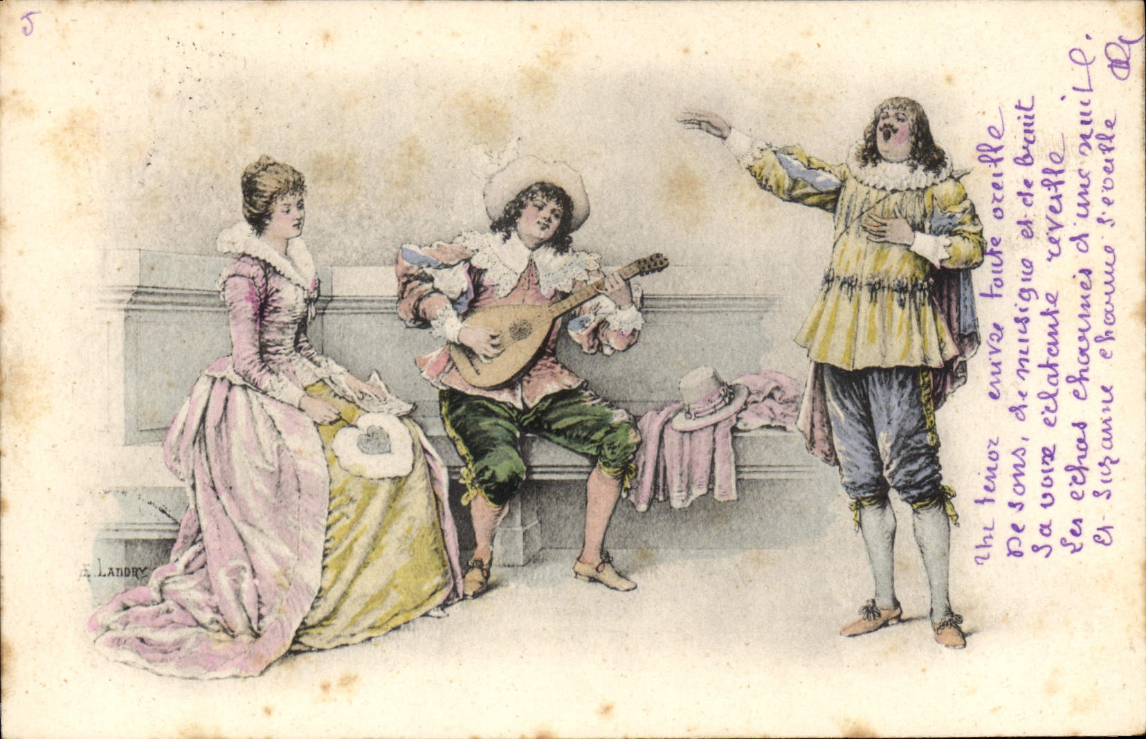 Scène de cour dans un jardin — éditeur A. Landry, n°5