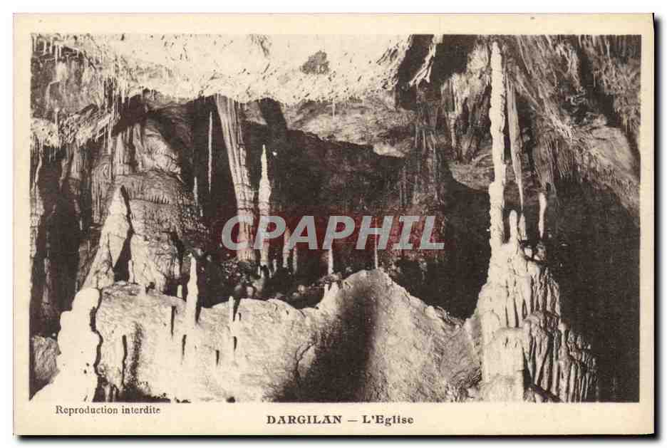 CPA Grotte Grottes Dargilan L'eglise