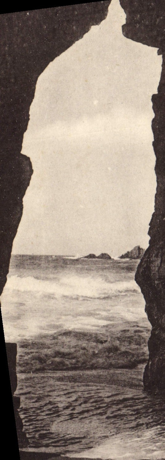 Vista della costa bretonica — vista scattata da una grotta — editore Laurent-Nel, Rennes