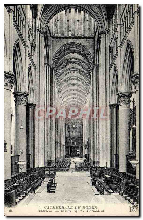 CPA Orgue Cathedrale de Rouen Interieur