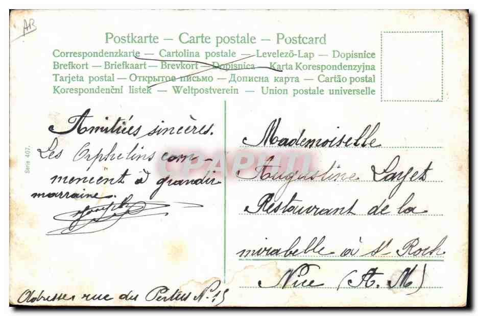 CPA Fantaisie Enfants Enfant Bebe  — Rückseite