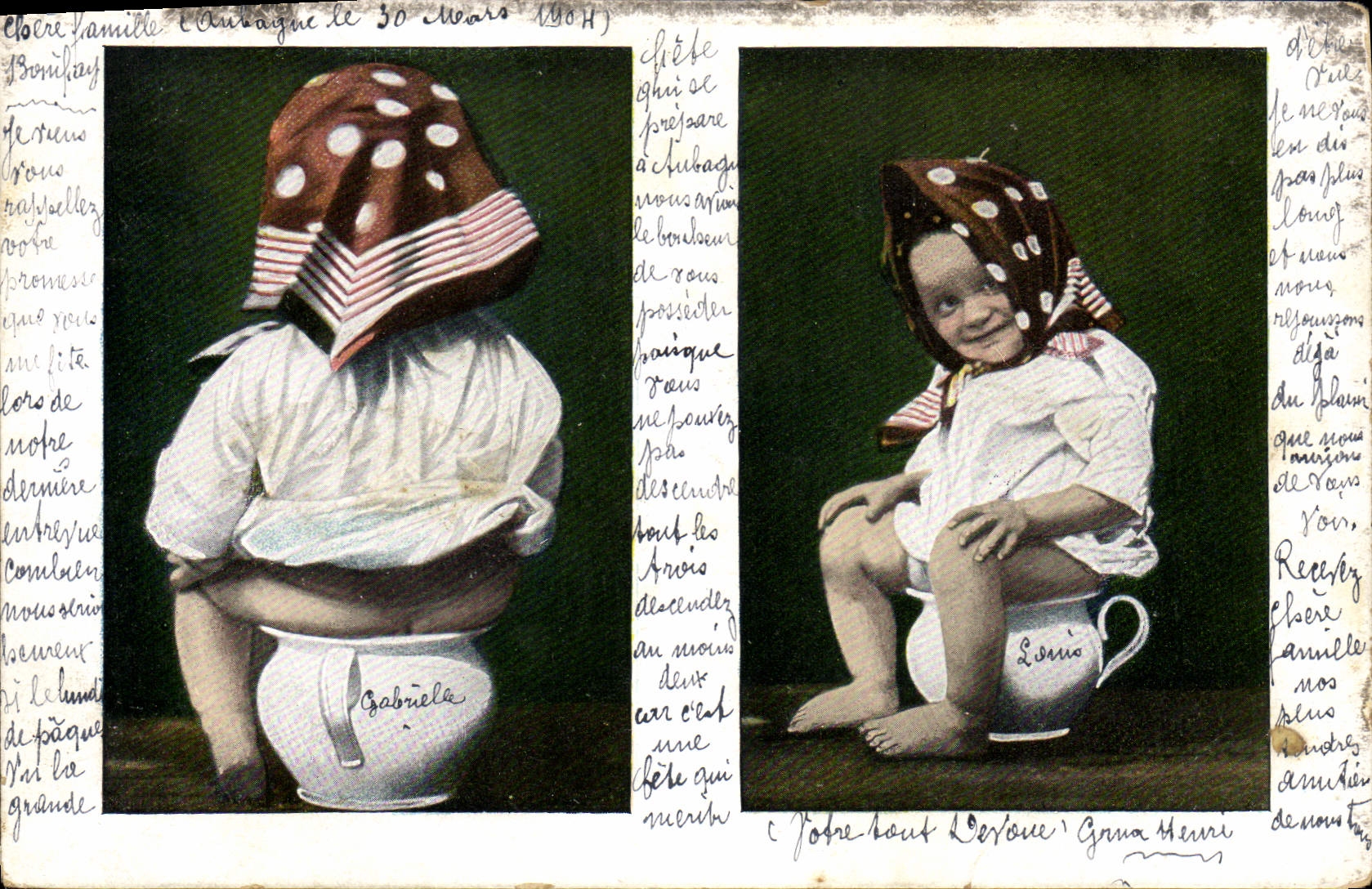 Enfant sur pot à eau — Gabriela et Loria — Bonifay, Aubagne