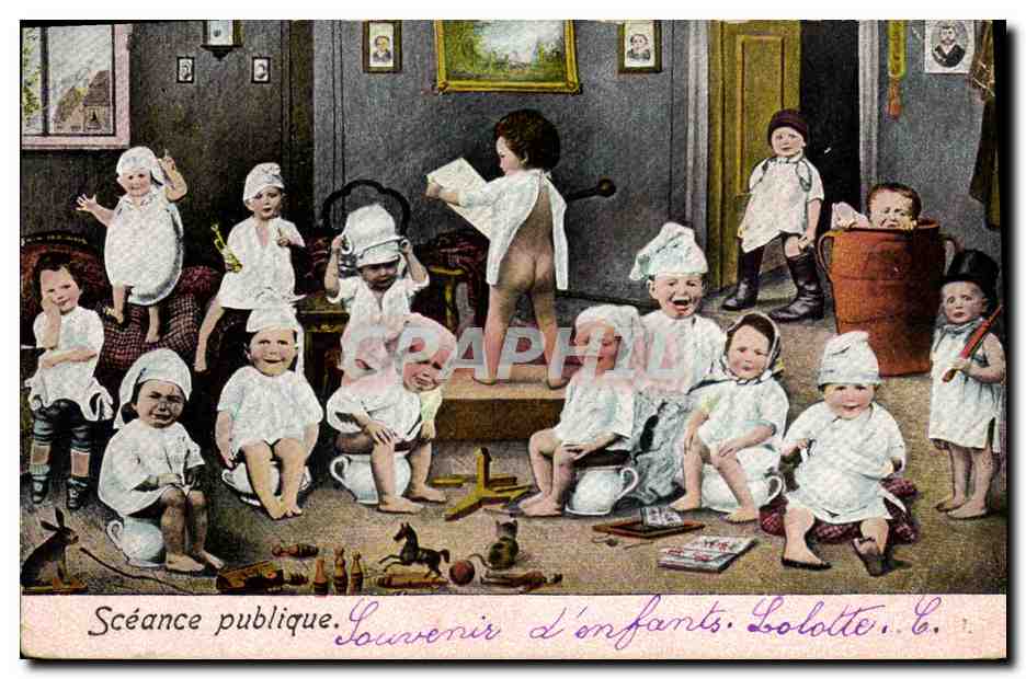 CPA Fantaisie Enfants Enfant Bebe Seance publique