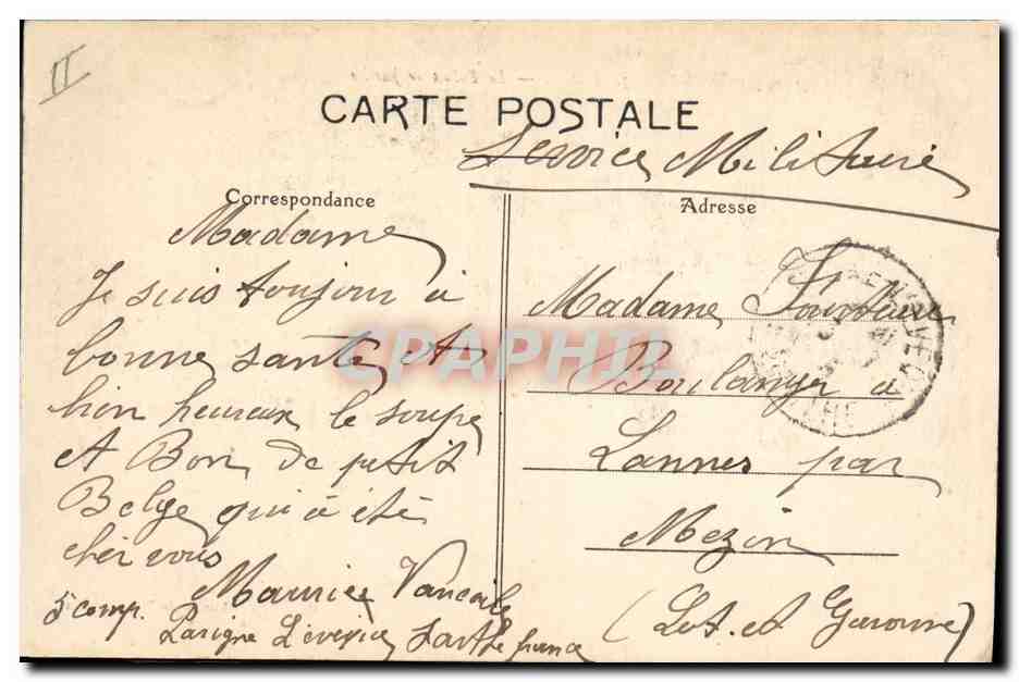 CPA Palais de justice Agen  — Verso