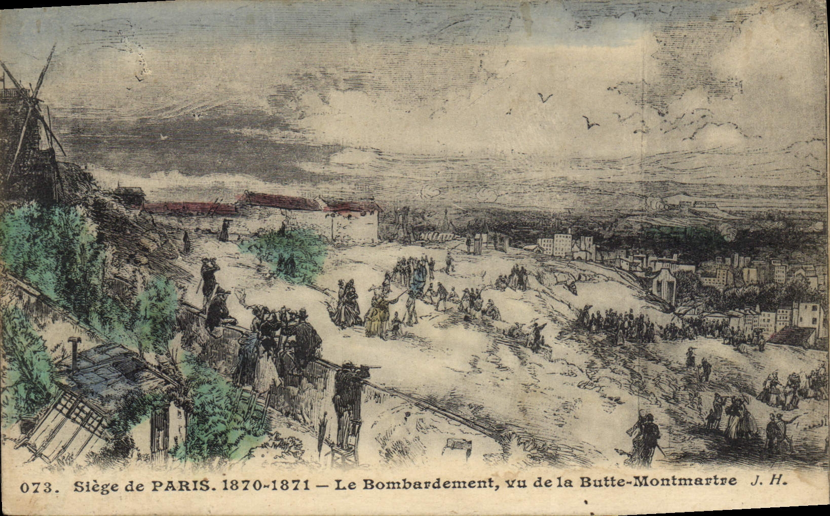 Siège de PARIS. 1870-1871 — Le Bombardement, vu de la Butte-Montmartre — J. H.