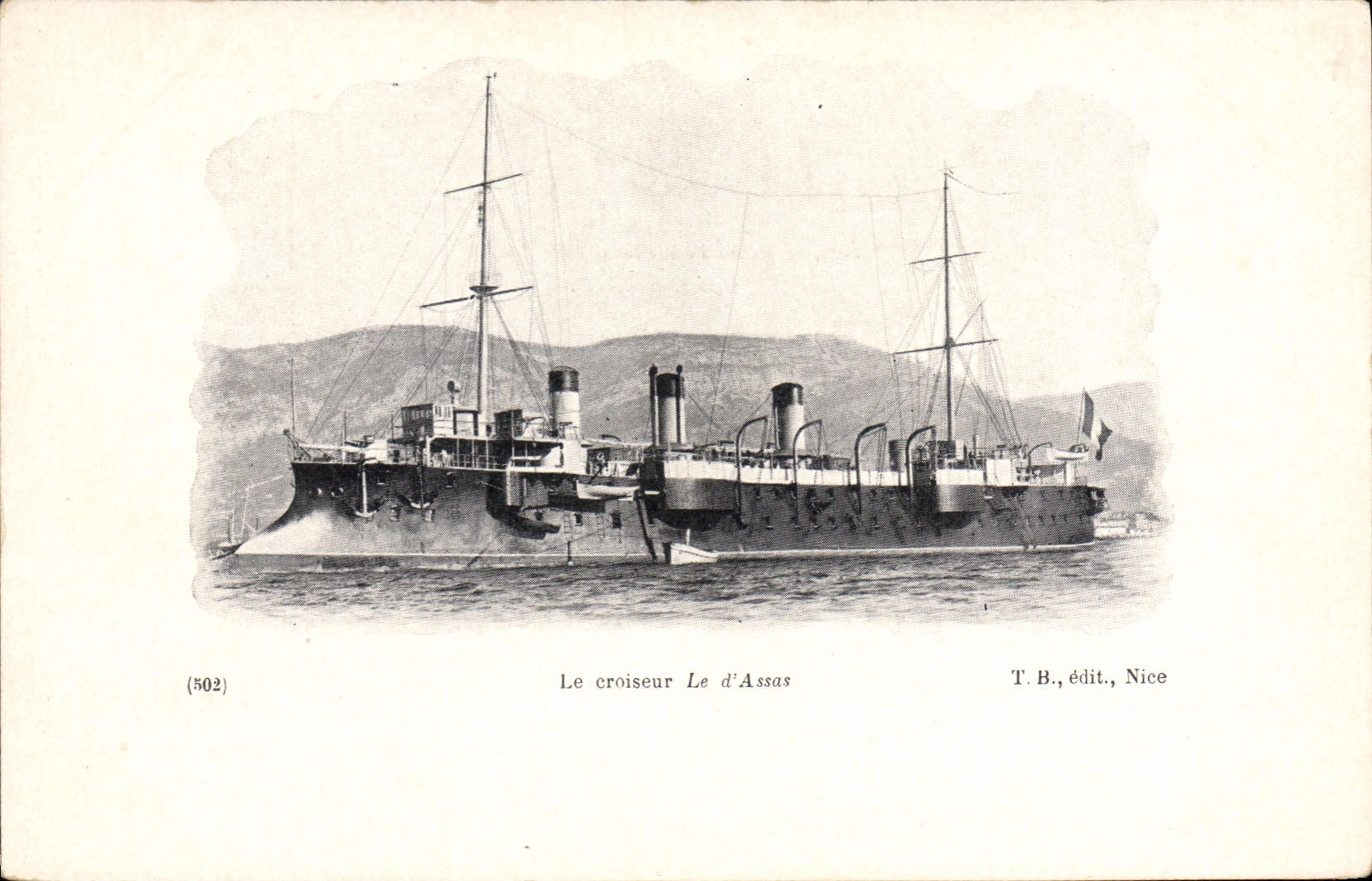 CPA Bateau de Guerre Le croiseur Le d'Assas