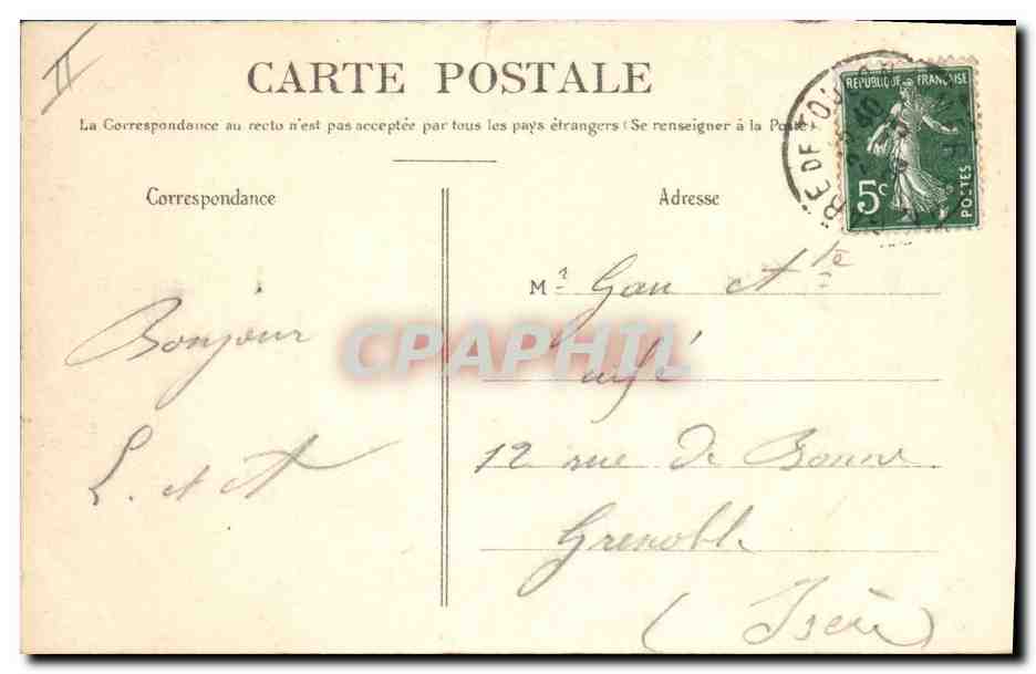 Marine Militaire Française « Arquebuse » à Toulon — éditeur non visible — Verso
