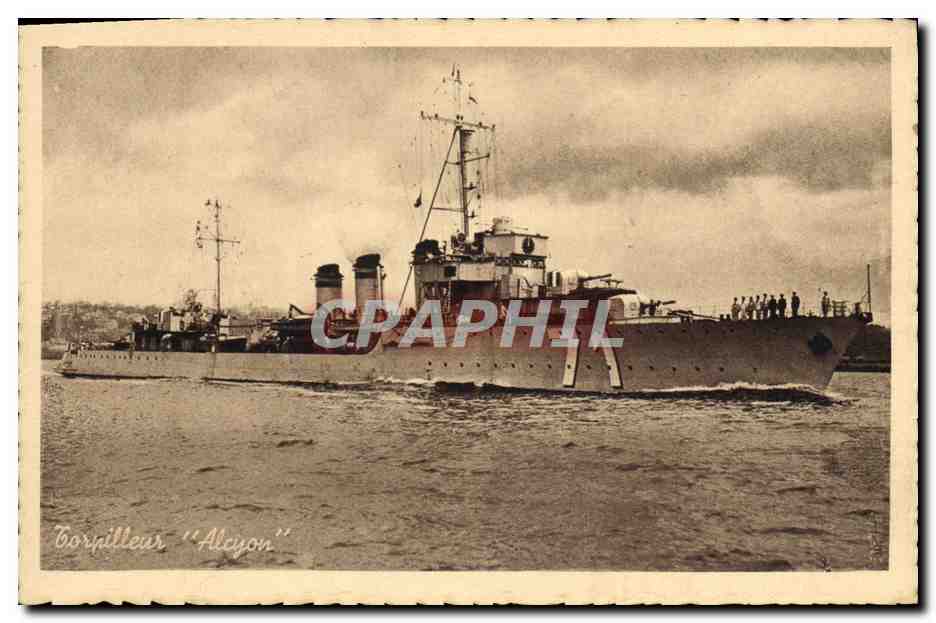 CPA Bateau de Guerre Torpilleur Alcyon