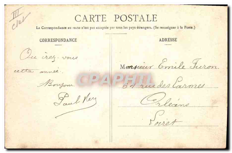 CPA Bateau de Guerre St Nazaire Le cuirasse Amiral Aube s'appretant a sortir — Verso