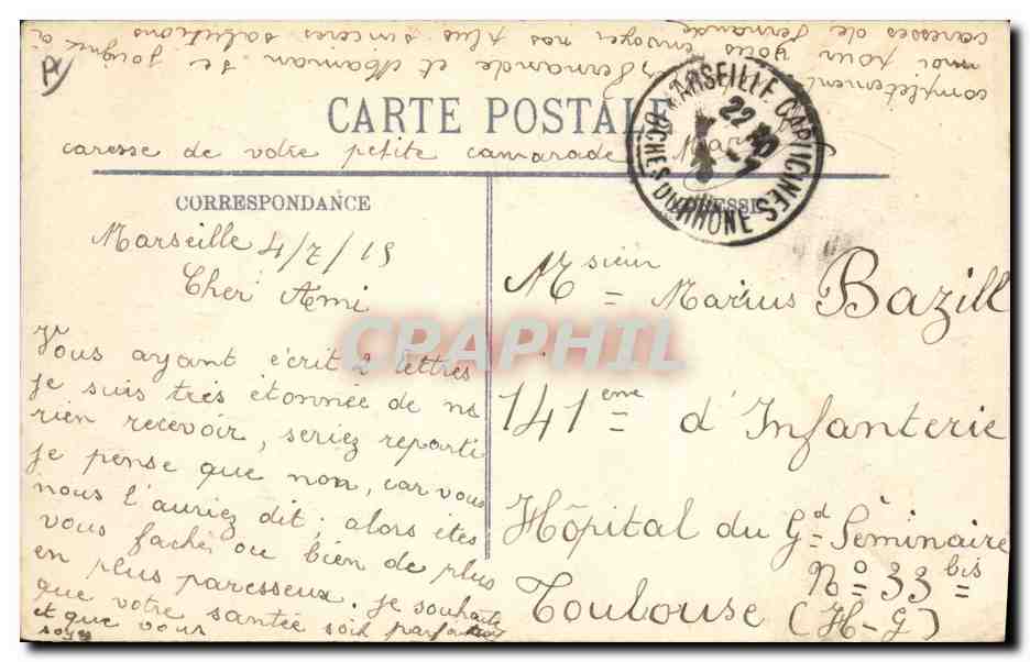 CPA Bateau de Guerre L'Amiral Aube — Verso