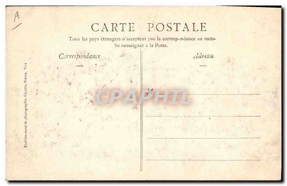 Amiral Thiréouart — garde-côtes cuirassé — Édition Gilelta, phot., Nice — Verso