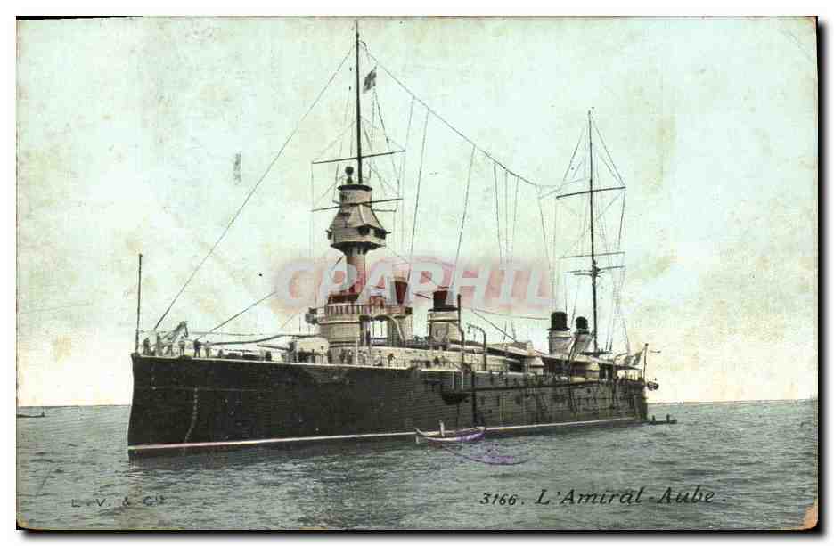 CPA Bateau de Guerre L'Amiral Aube