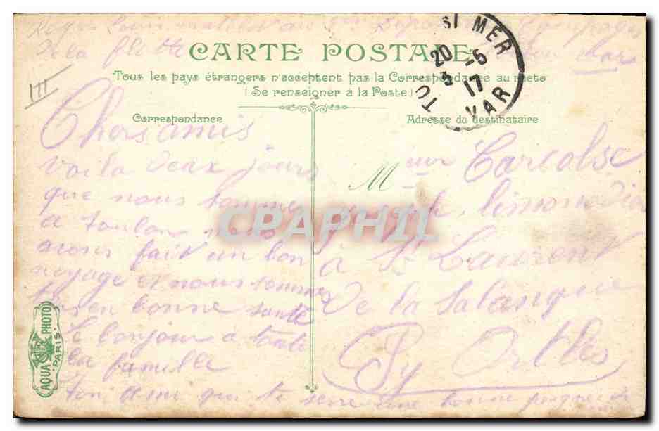CPA Bateau de Guerre L'Amiral Aube — Verso