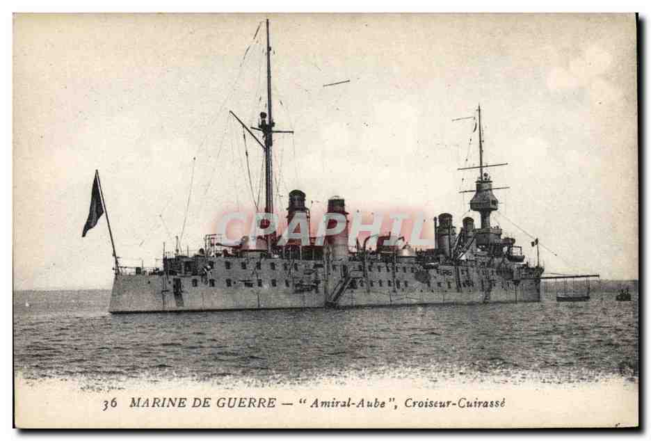 CPA Bateau de Guerre Amiral Aube Croiseur Cuirasse