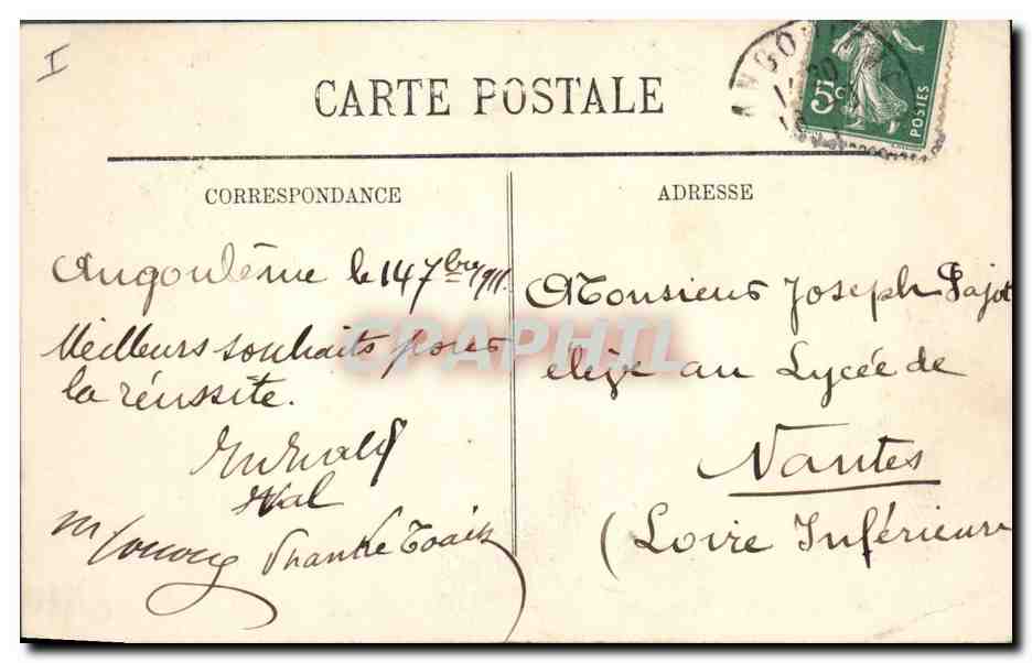 CPA Prefecture Angouleme — Verso