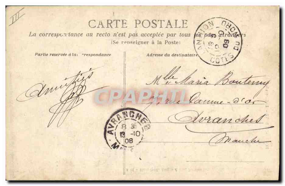 CPA Folklore Bourg de Batz Enfin seuls ! — Verso