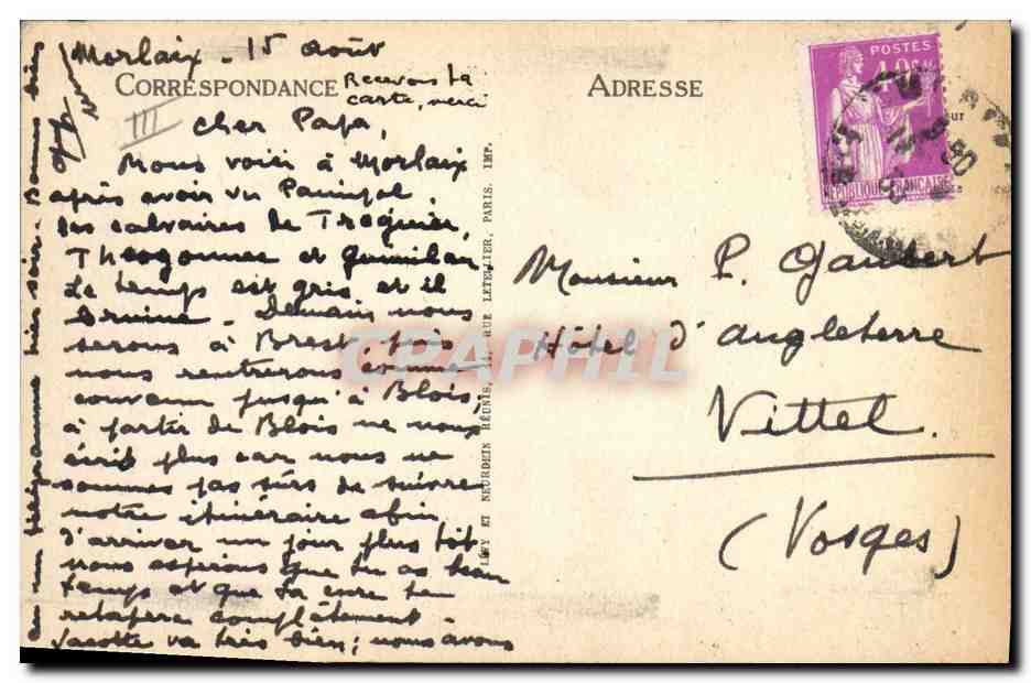 CPA Folklore Paimpol Paimpolaise attendant l'Islandais — Verso