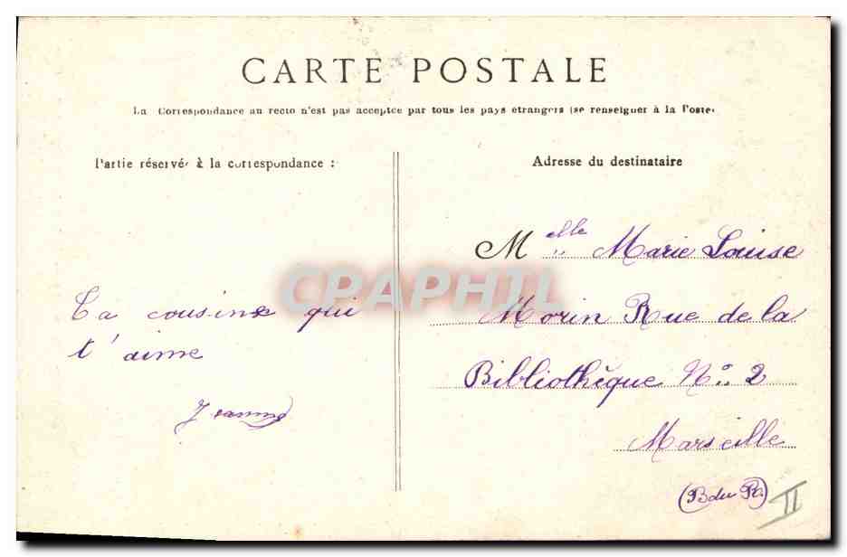 CPA Folklore Fillette de Fouesnant — Verso