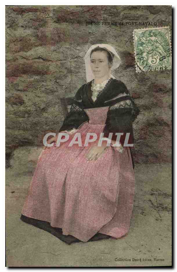 CPA Folklore Jeune fille de Port Navalo
