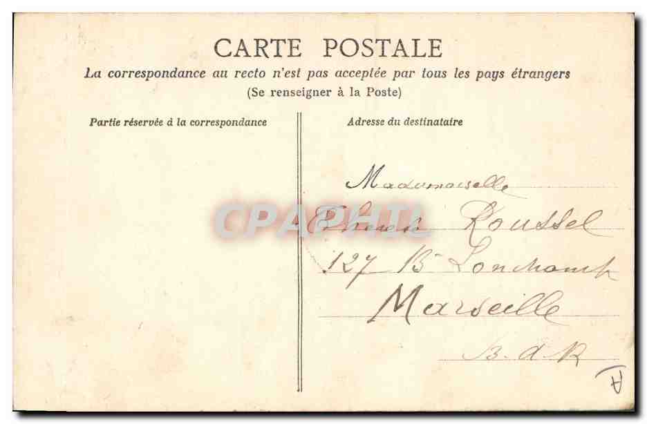 CPA Folklore Jeune fille de Port Navalo — Verso
