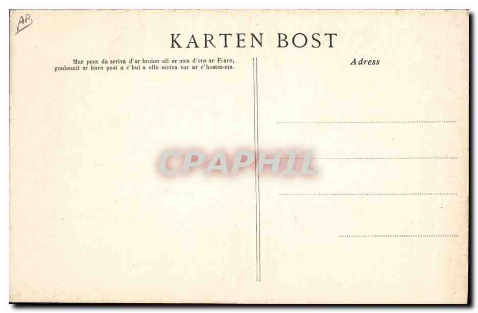CPA Folklore Pont L'Abbe Une Bigoudene — Verso