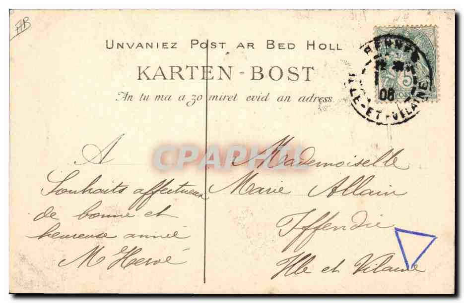 CPA Folklore Une famille de Plougastel Daoulas  — Verso