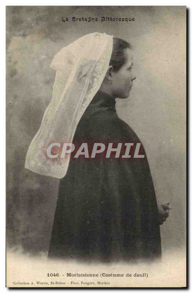 CPA Folklore Morlaisienne Costume de deuil