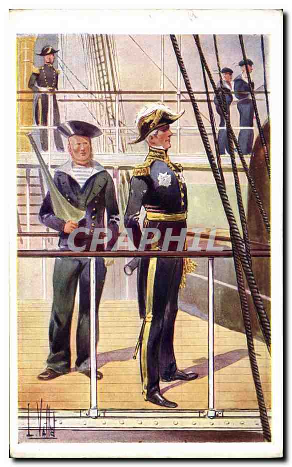 CPA Fantaisie Illustrateur Vallet Bruat Marine Militaria