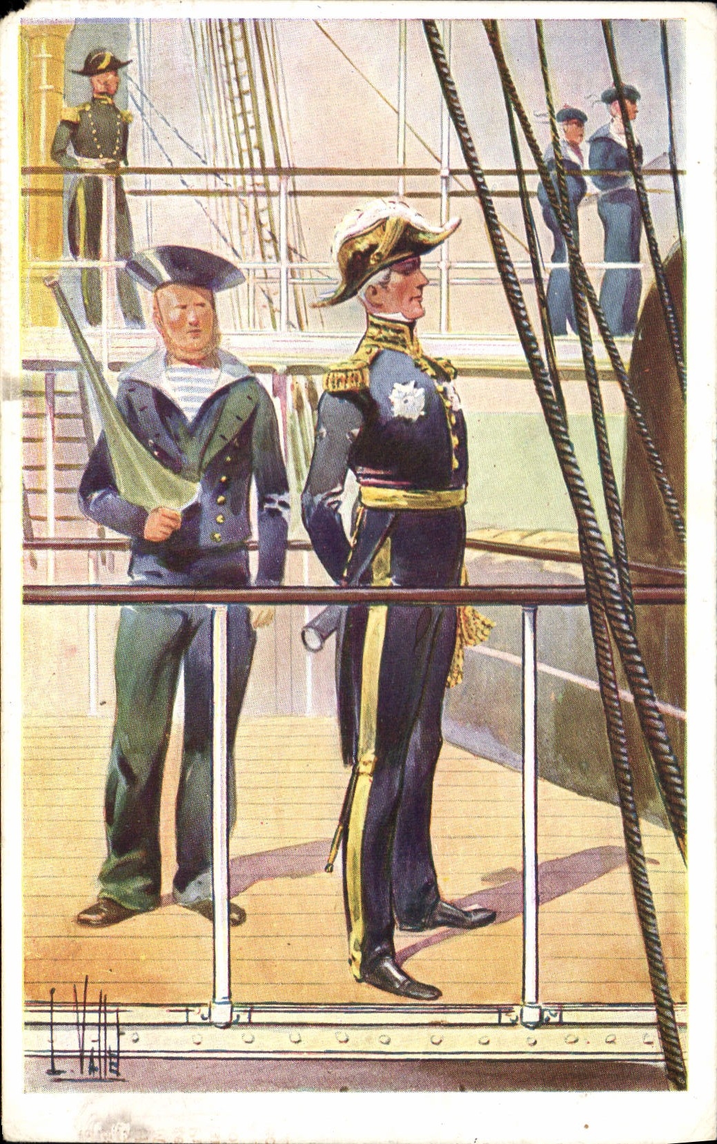 CPA Fantaisie Illustrateur Vallet Bruat Militaria