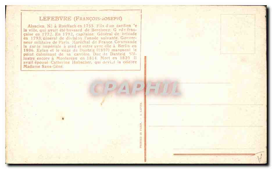 CPA Fantaisie Illustrateur Vallet Lefebvre Militaria — Rückseite