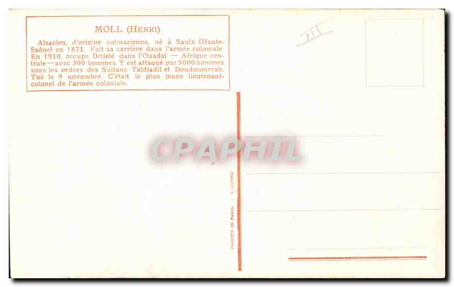CPA Fantaisie Illustrateur Vallet Moll Militaria — Rückseite