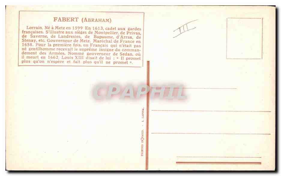 CPA Fantaisie Illustrateur Vallet Fabert Militaria — Rückseite