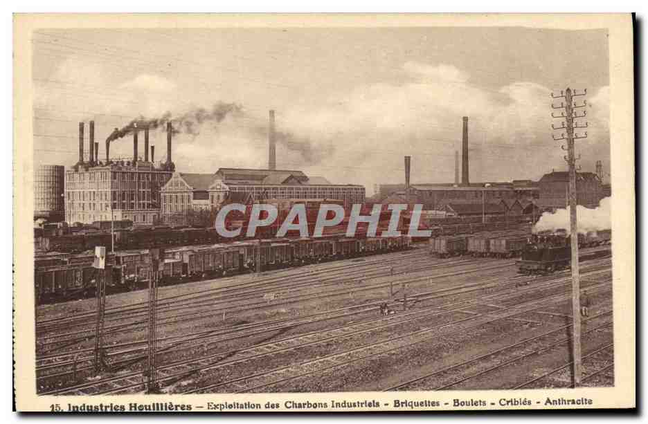 CPA Mine Mines Industries houillieres Exploitation des charbons industriels Briquettes Boulets Cribles Anthracite