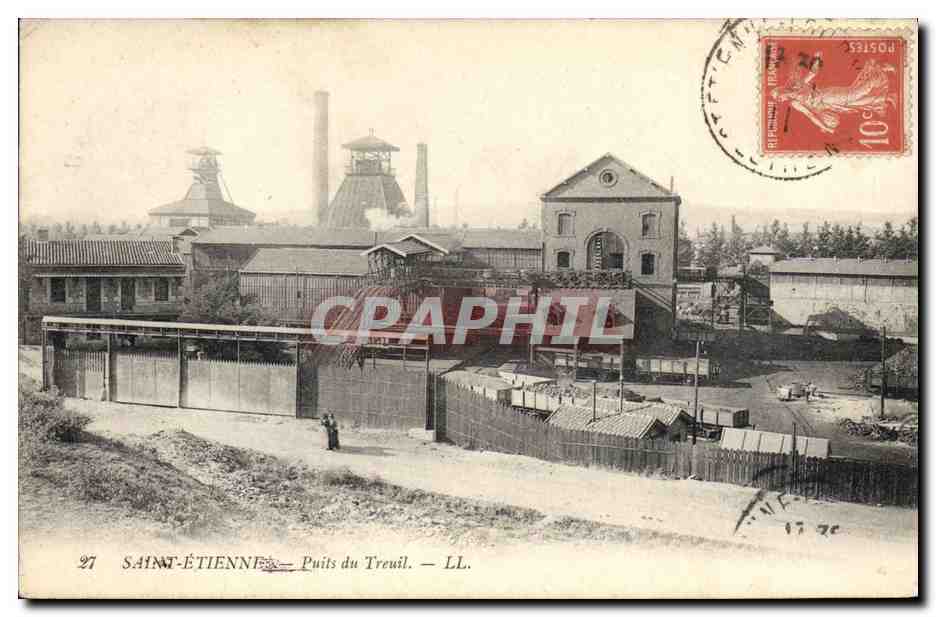 CPA Mine Mines Saint Etienne Puits du Treuil