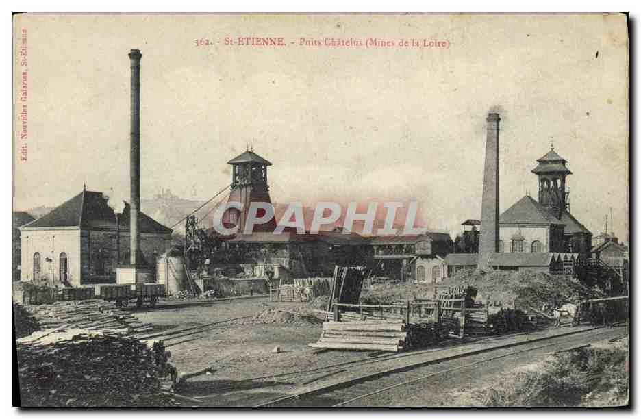 CPA Mine Mines St Etienne Puits Chatelus Mines de la Loire