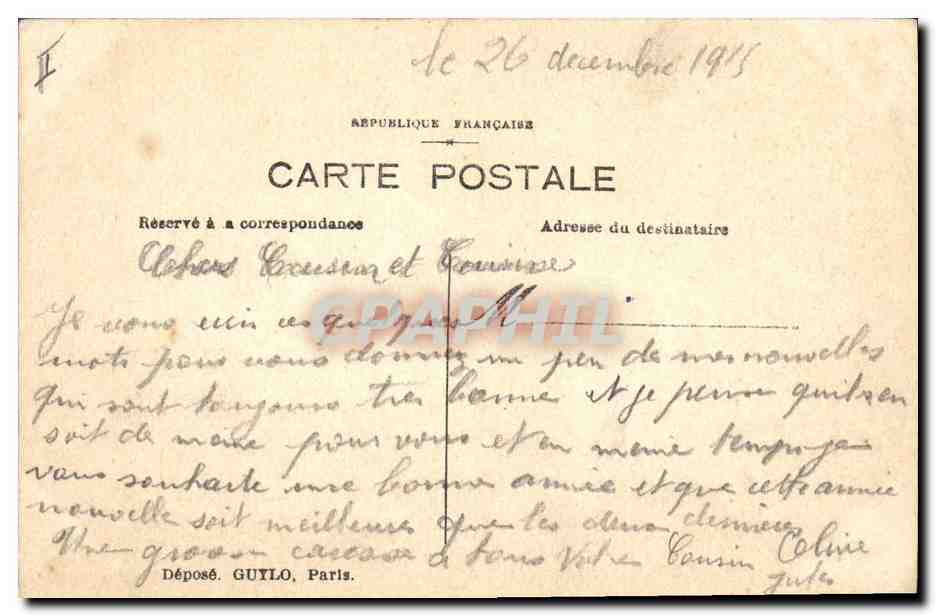 CPA Fantaisie (dessin a la main) Fleurs Fer a cheval — Verso