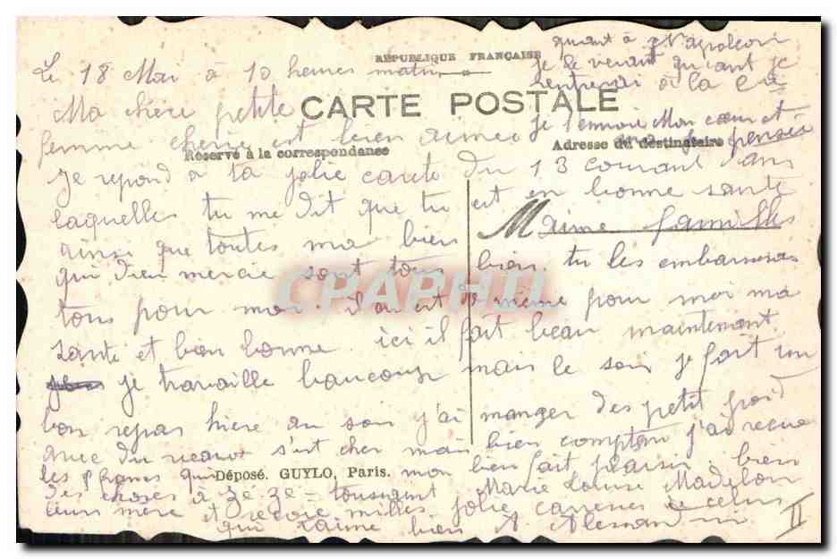 CPA Fantaisie (dessin a la main) Fleurs  — Verso