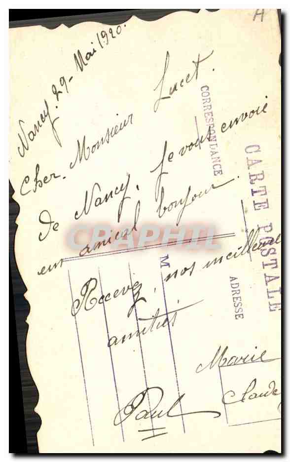 CPA Fantaisie (dessin a la main) Fleurs  — Verso