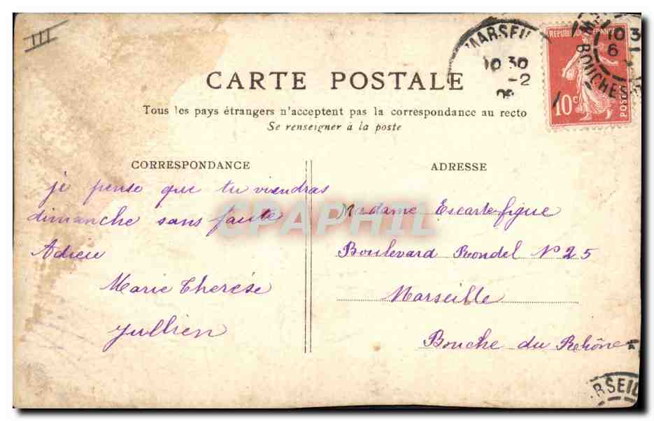 CPA Fantaisie (dessin a la main) Fleurs  — Verso