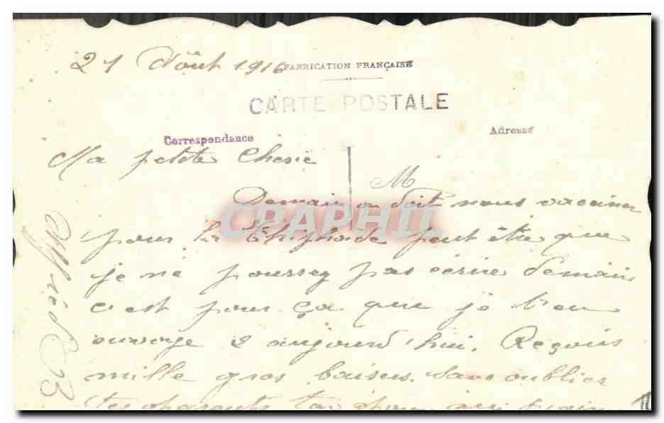 CPA Fantaisie (dessin a la main) Fleurs Hirondelle — Verso