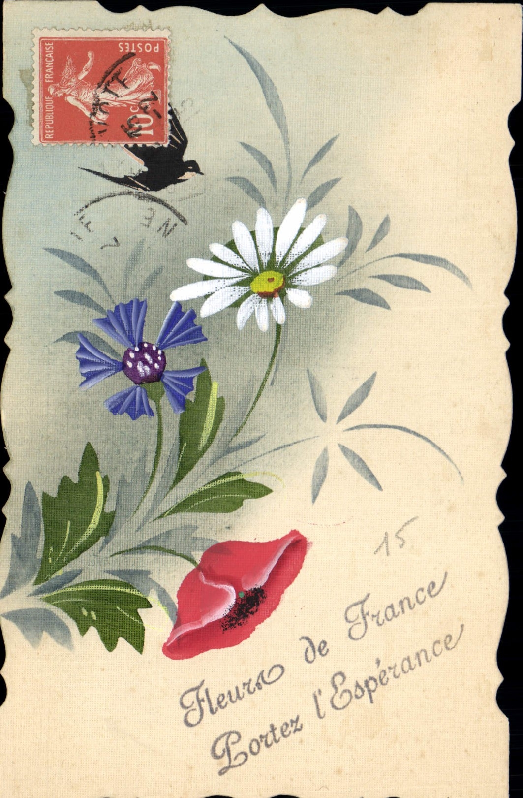 CPA Fantaisie (dessin a la main) Fleurs 