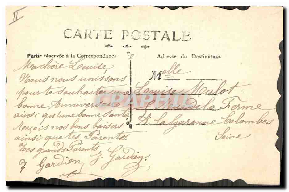 CPA Fantaisie (dessin a la main) Fleurs  — Verso