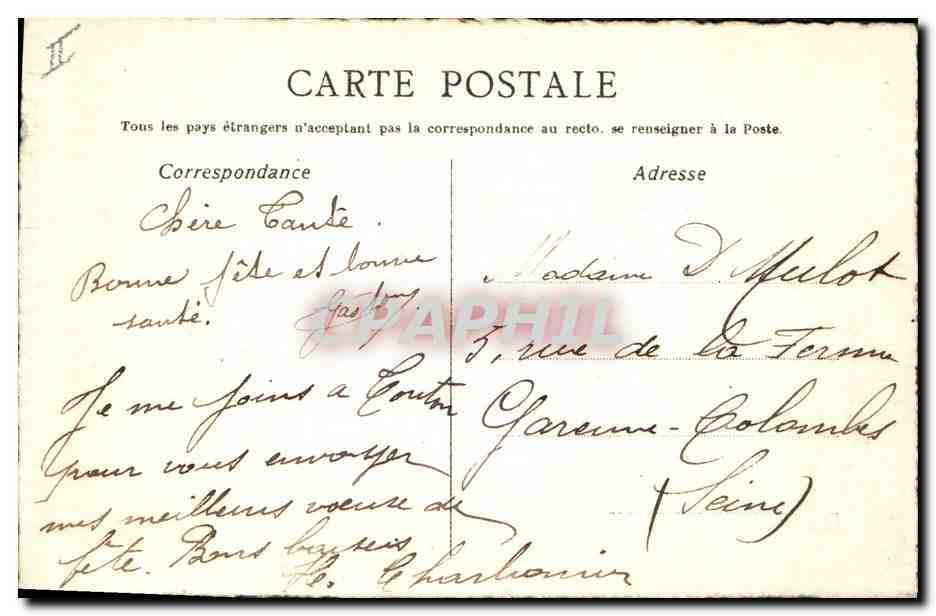 Fleurs de marguerites — Bonne Fête — éditeur non visible — Verso