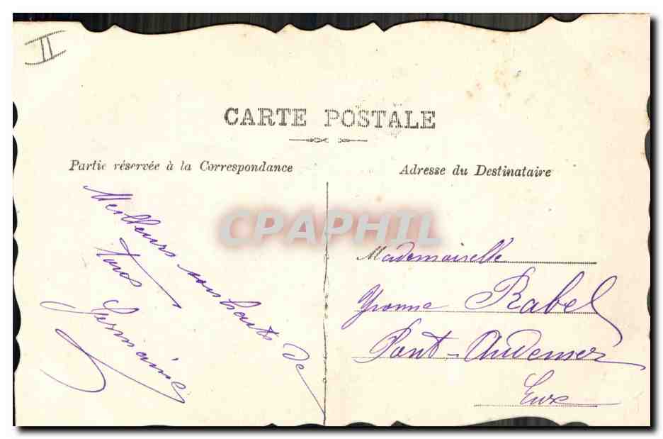 Panier de violettes — oiseau en vol — éditeur non visible — Verso