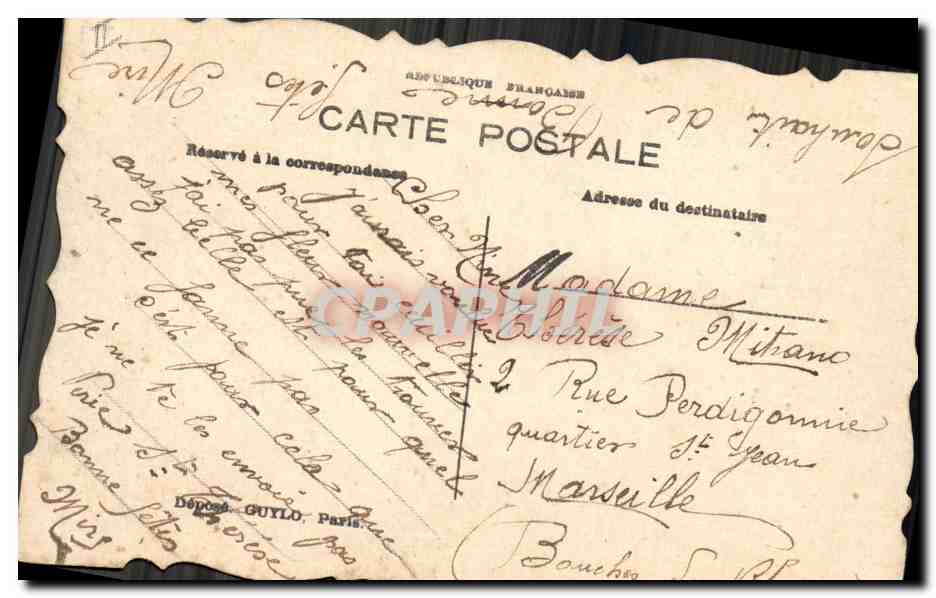 CPA Fantaisie (dessin a la main) Fleurs  — Verso