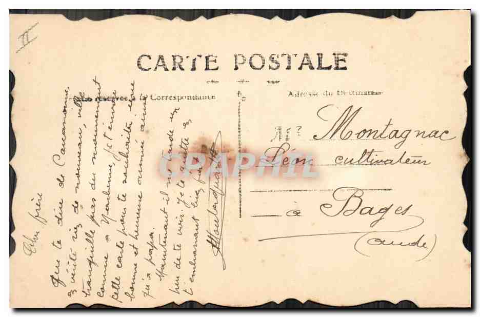 CPA Fantaisie (dessin a la main) Fleurs  — Verso