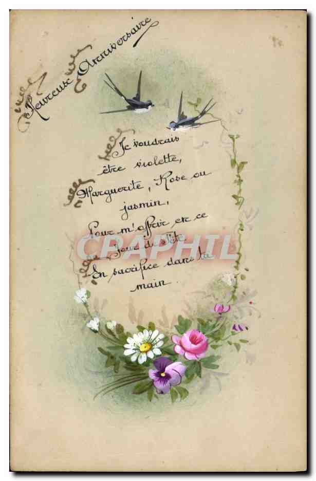 CPA Fantaisie (dessin a la main) Fleurs 